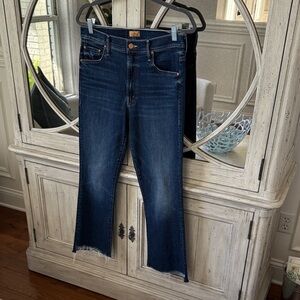 EUC MOTHER THE INSIDER CROP STEP FRAY Jeans SZ 30 * teaming up colorway